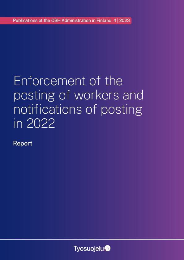 Cover of the report of Enforcement of the posting of workers and notifications of posting in 2022.