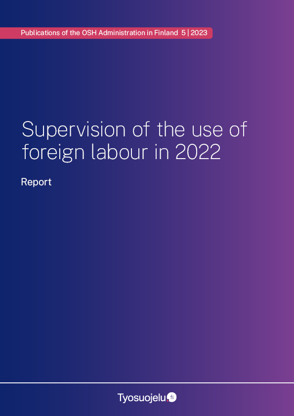 Cover of the report Supervision of the use of foreign labour in 2022.