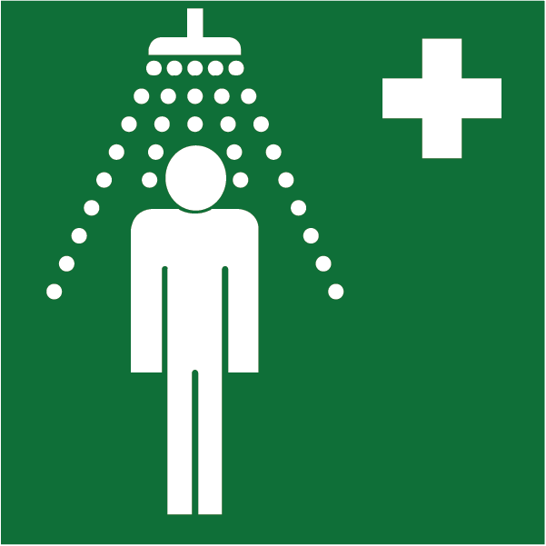 First aid sign Eye rinse and emergency shower.