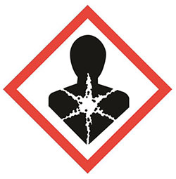 Hazard pictogram as specified in the CLP Regulation. The symbol indicates that the substance may impair fertility or cause harm to the fetus.