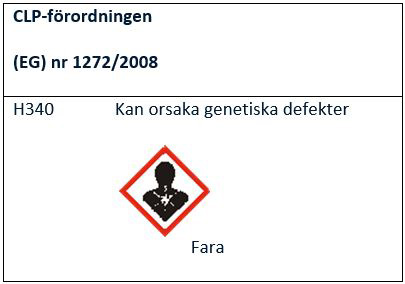 Faropiktogram enligt CLP-förordningen som talar om att ämnet kan orsaka genetiska skador.