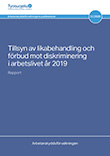 Pärmbild av rapporten Tillsyn av likabehandling och förbud mot diskriminering i arbetslivet år 2019